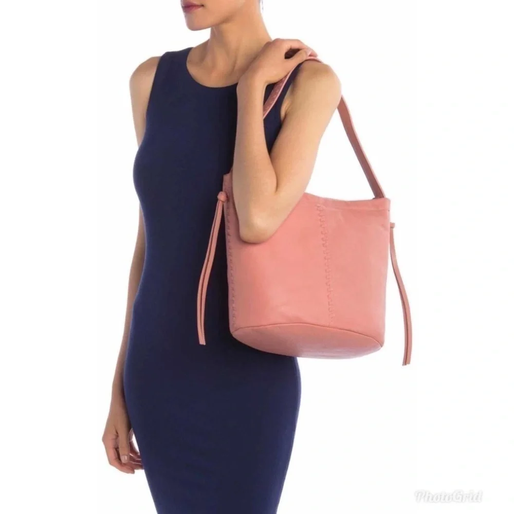 Kooba Limon Leather Hobo Pink Top Handle Bag